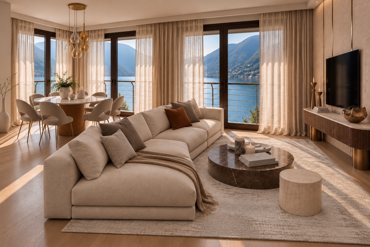 Como Residence — Il living e il paesaggio