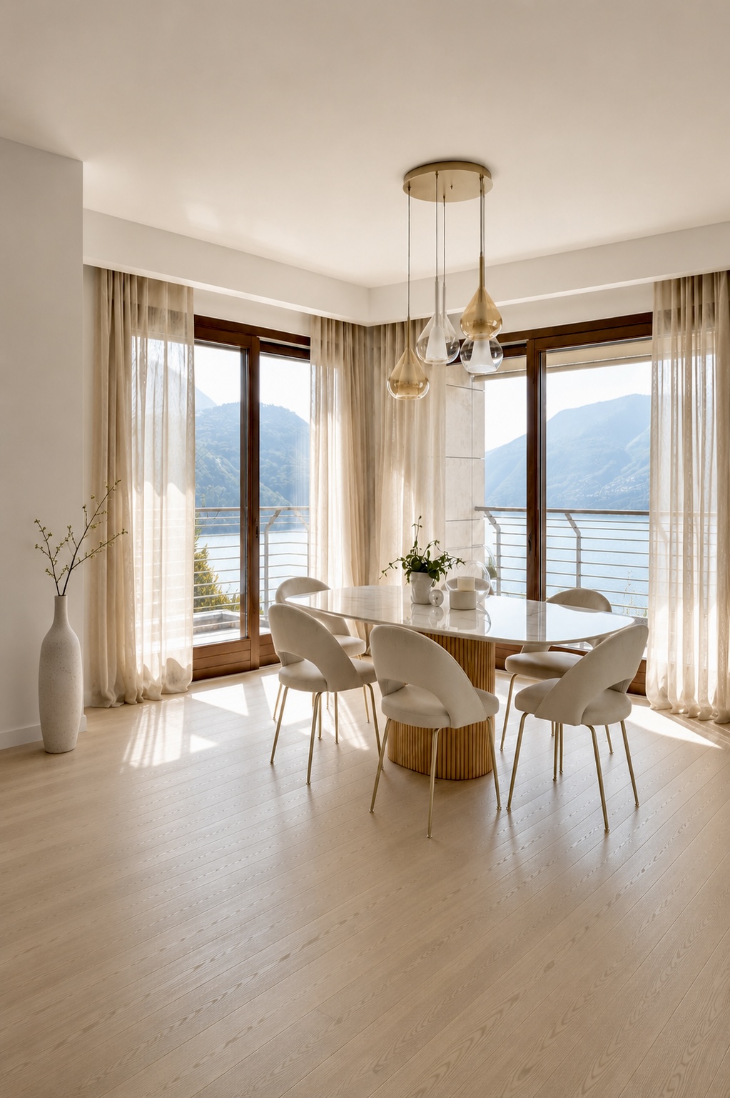 Como Residence — La zona pranzo e il Lago di Como