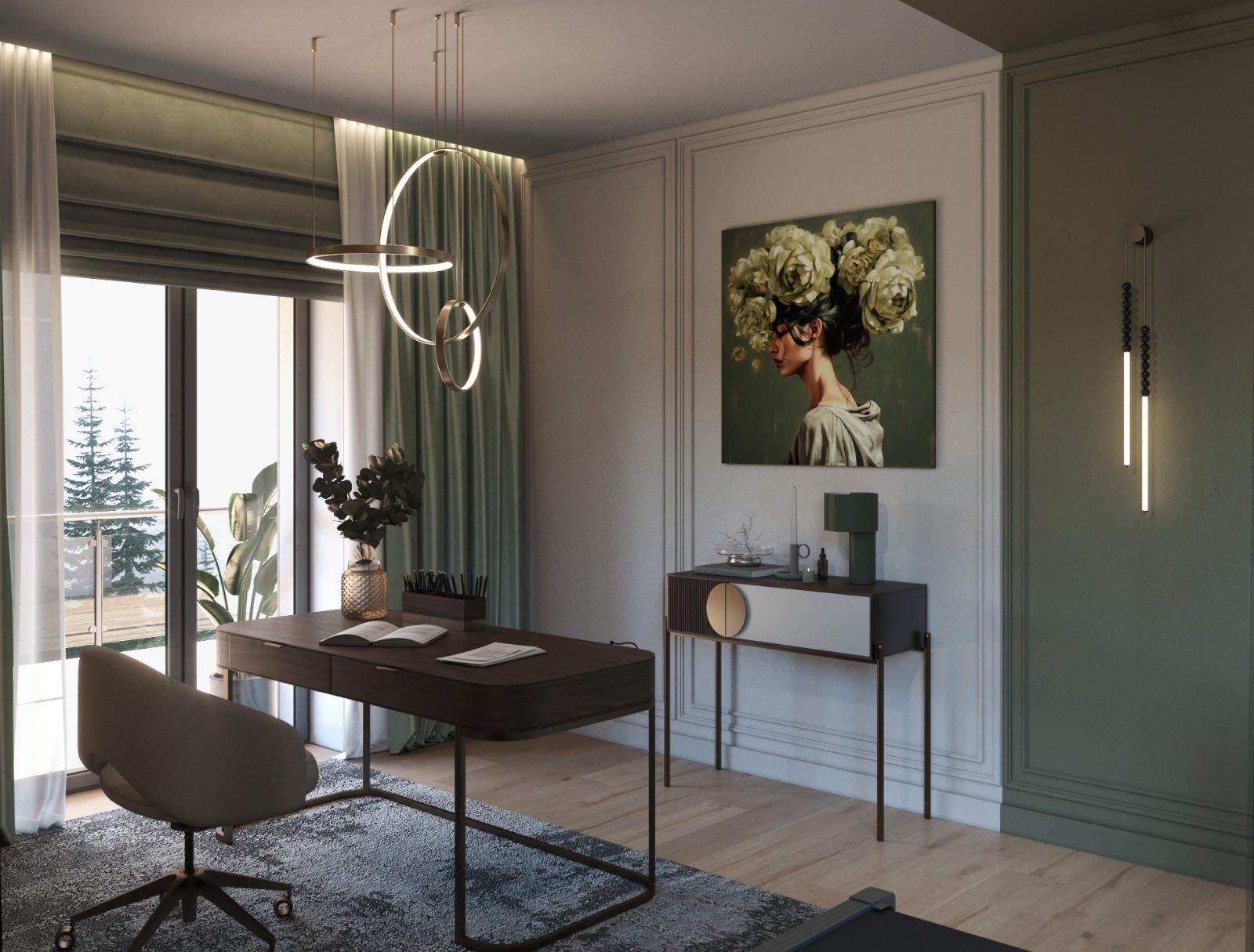 House K — Lo studio verso il giardino