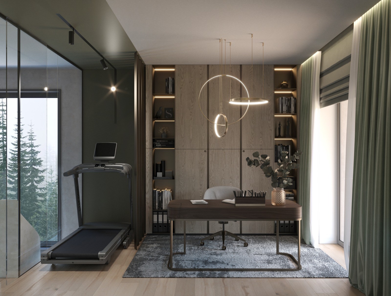 House K — La libreria e le superfici riflettenti
